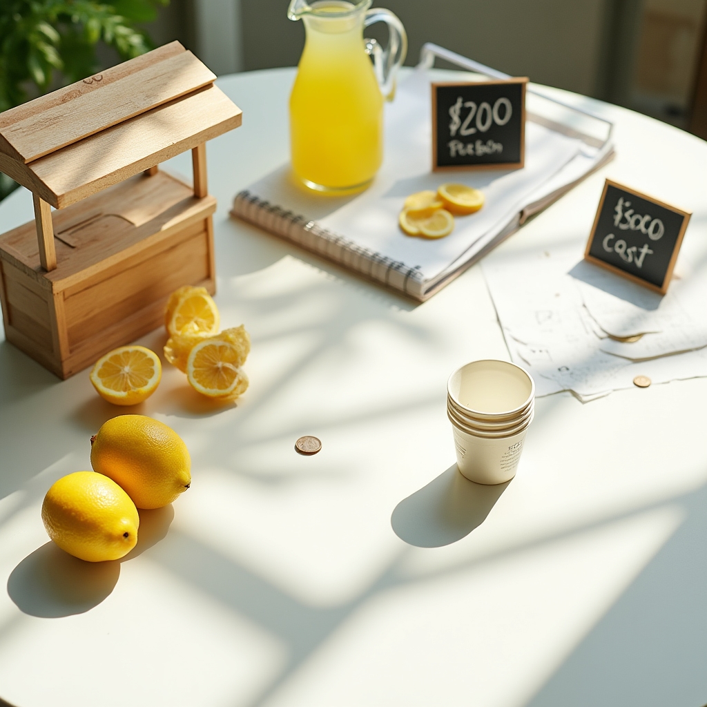 Simple lemonade stand setup used to explain contribution margin concepts