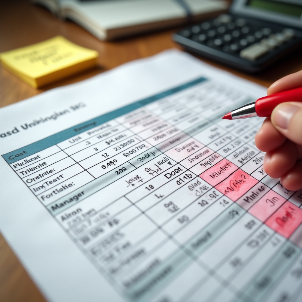 SKU-level profitability analysis spreadsheet with highlighted loss-making products